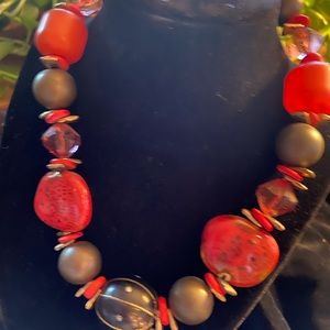 Chico’s Vintage Red & Green Necklace
